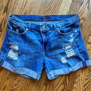 7 for all Mankind cuffed denim shorts